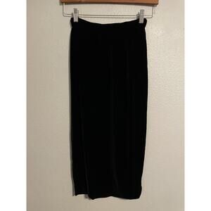 Vintage Jessica McClintock Womens Maxi Skirt XS Black Velvet Witchy Neutral 90s